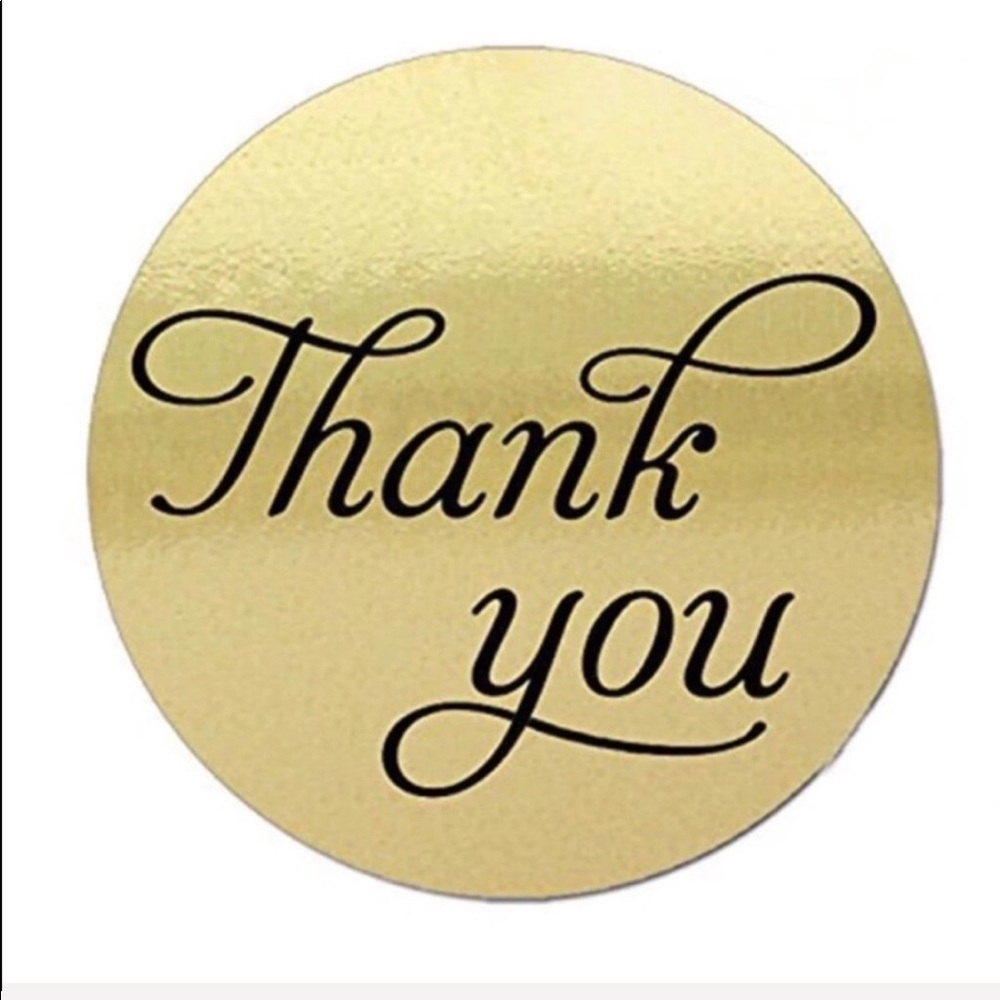 500 Gold Foil Thank You Stickers PRICE IS FIRM - Picture 3 of 5